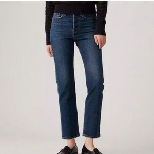 NWT Levi’s Wedgie Straight Dark Blue Denim Jeans | 28
